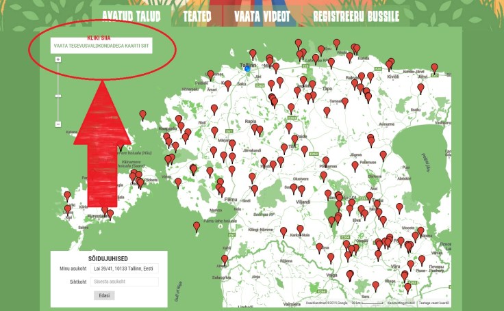 1. Mine lehele www.avatudtalud.ee 2. Leia veebikaardi vasakust ülemisest nurgast link "Vaata suuremalt". Kliki sellel.