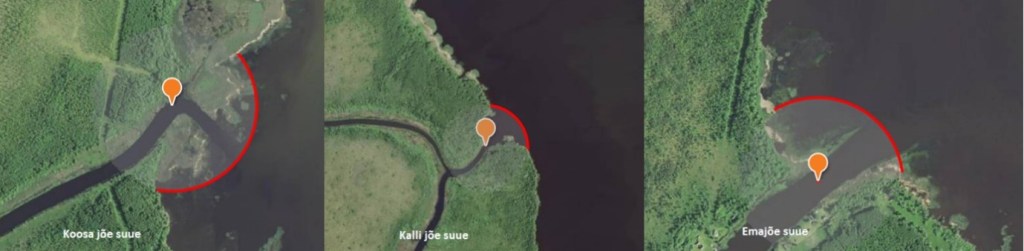 Nakke- ja lõkspüüniste keelualad Koosa jõe, Kalli jõe ja Emajõe suudmes alates 1. jaanuarist 2024